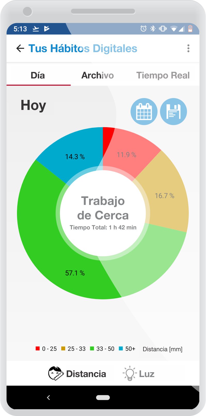 Pantalla de hábitos de Myopia.app